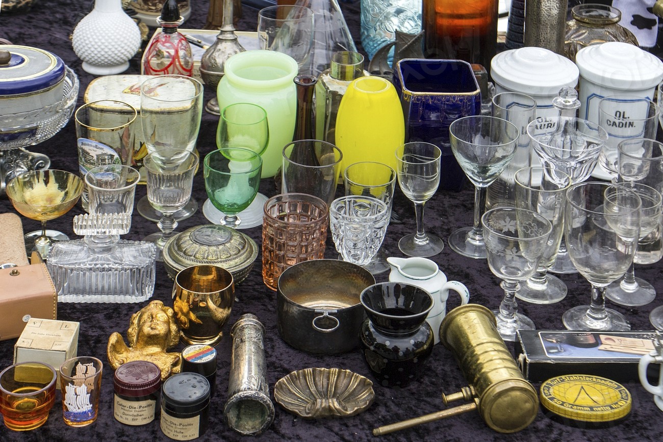 Free antique glassware in flea